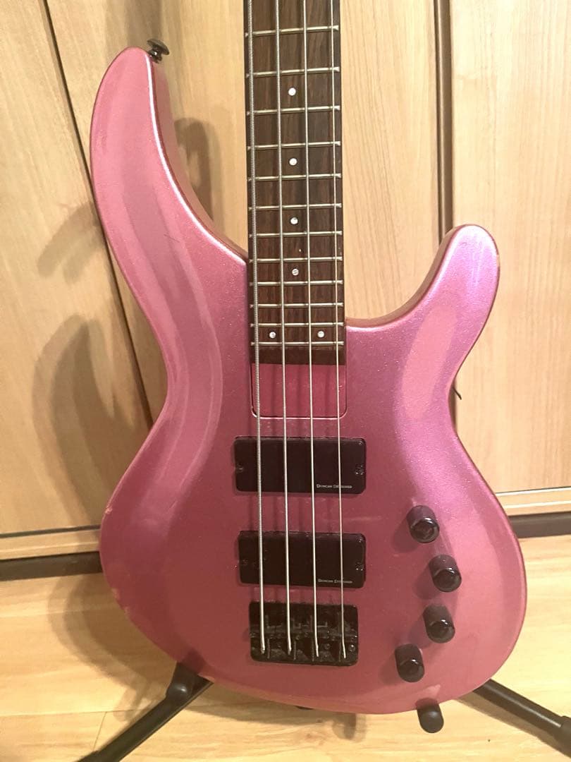 Aria Pro II エレキベース ピンク 4弦 ソフトケース付き／現状品