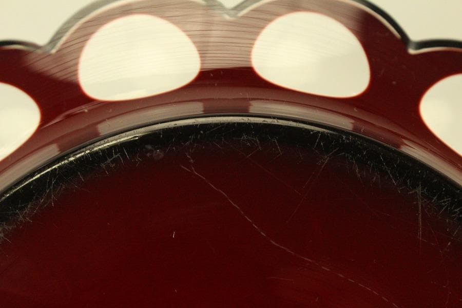 アンティーク 赤色被 切子 ガラス 器 台 トロ 大正-昭和(BB461) - メルカリ