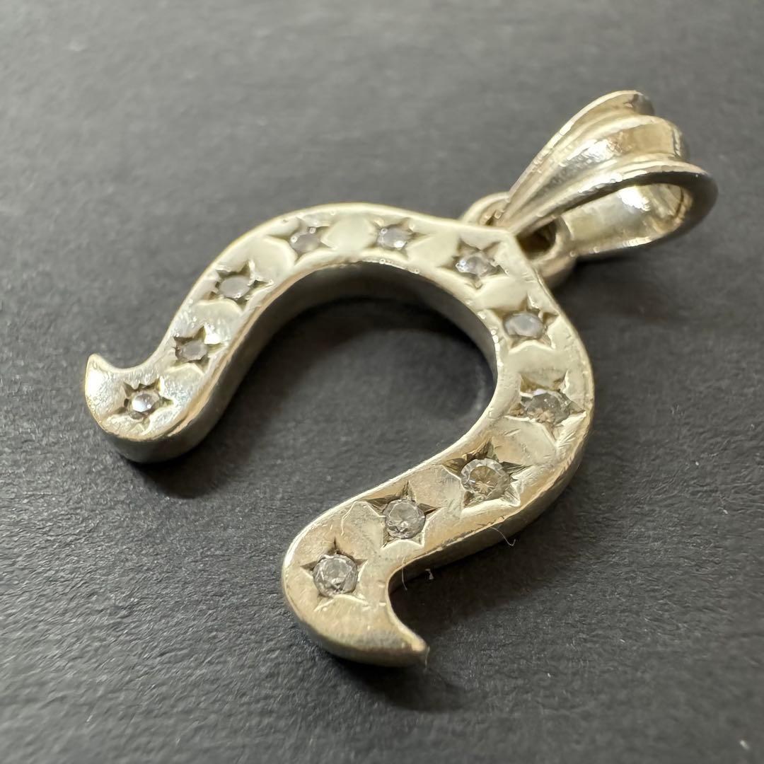 【キュービックジルコニア】ホースシュー トップ silver925 ネックレス シルバー925製 キュービックジルコニア 7粒 馬蹄 ホース