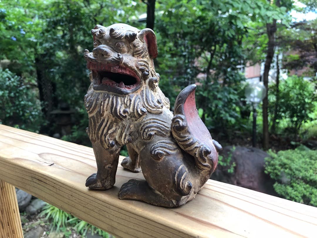 琉球 シーサー 獅子置物 魔除け 古美術　骨董