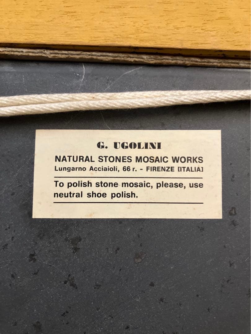 イタリア製 モザイク画 C. Vannini 直筆サイン入り 真作