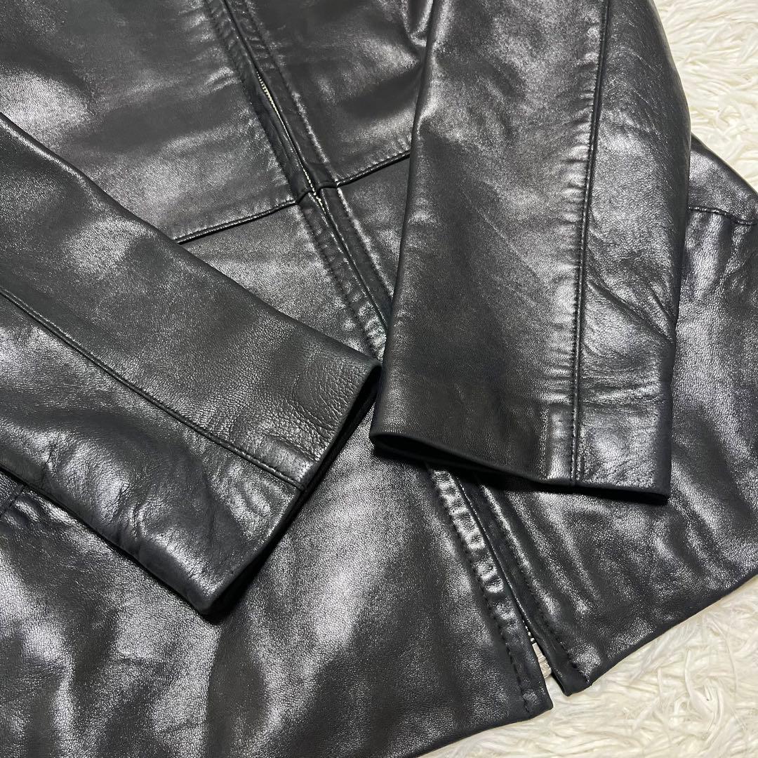 美品 バーニーズニューヨーク ラムレザー 羊革 レザージャケット