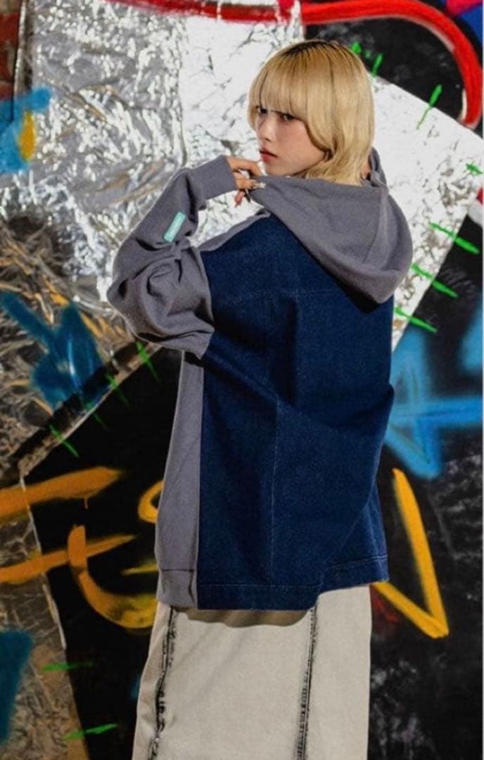 バウンディvaundyツアーグッズFUSION デニムパーカーXLサイズグレー