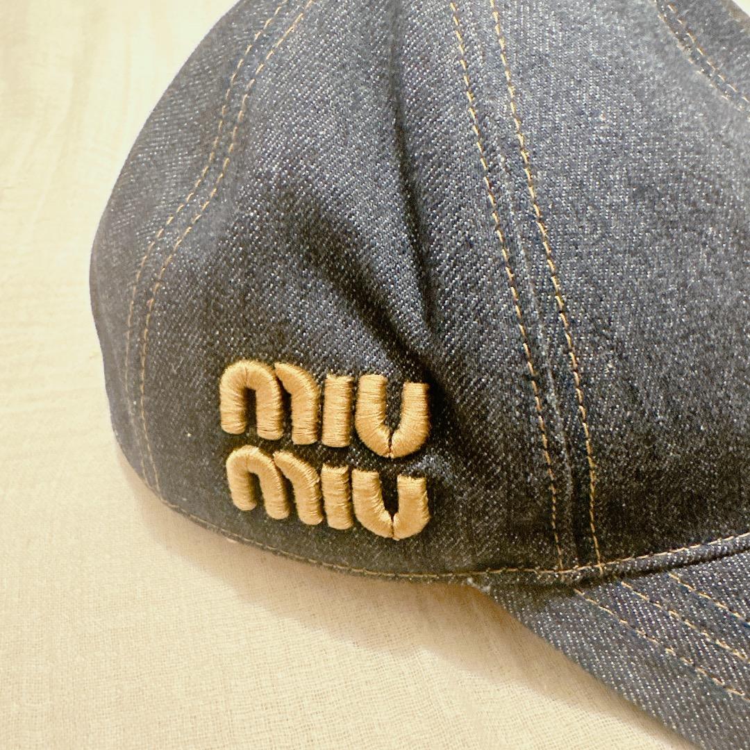 ミュウミュウ miumiu デニム ベースボールキャップ Sサイズ - メルカリ
