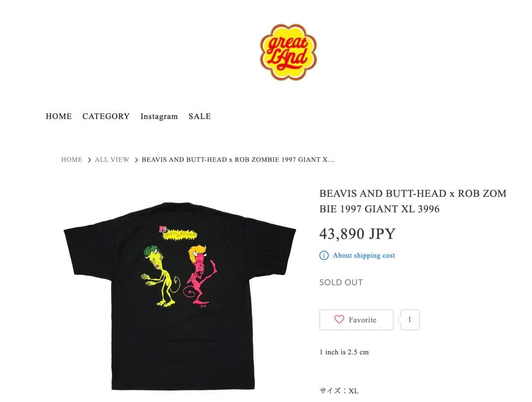 BEAVIS & BUTT-HEAD x ROB ZOMBIE tシャツ XL
