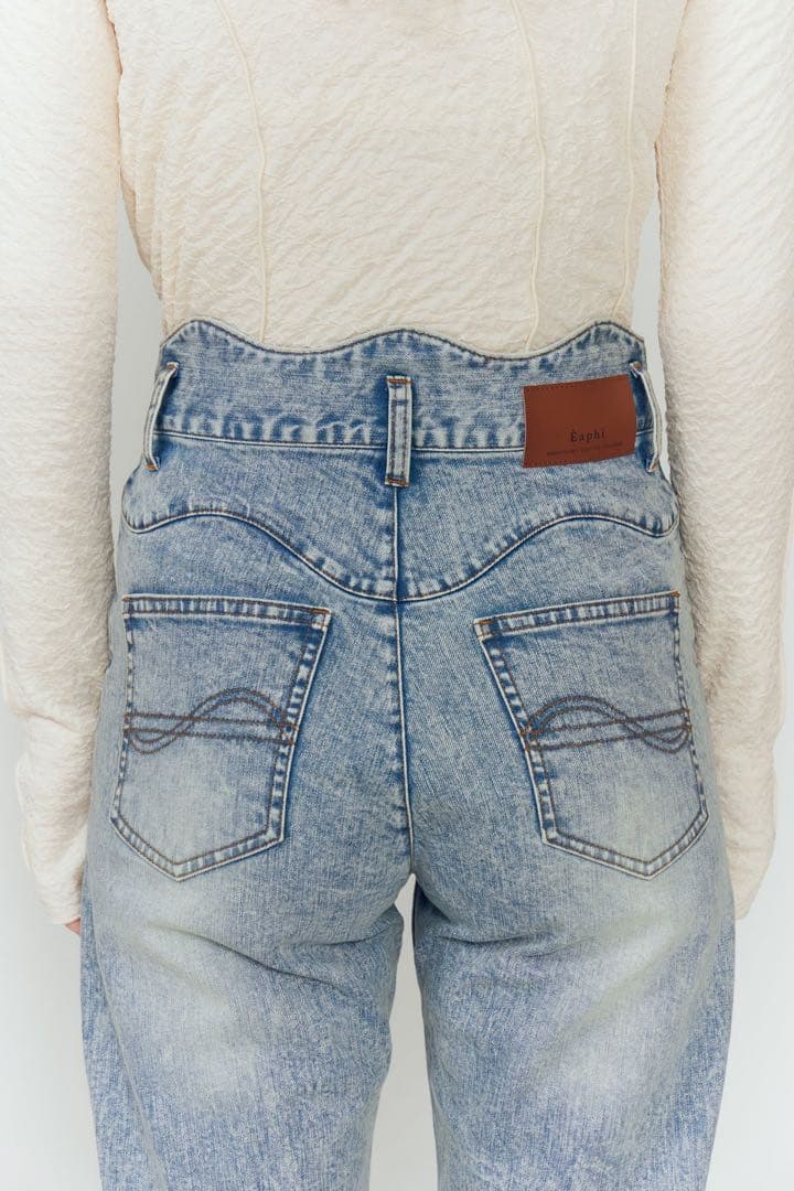 EAPHI WAVE DESIGN HIGH WAIST DENIM