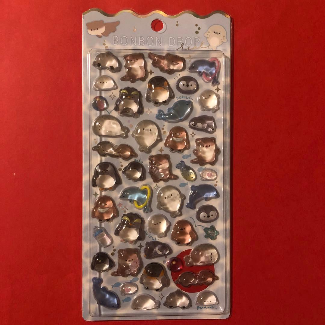 正規品》ボンボンドロップシール 水族館限定 3種類セット 海水魚 海獣