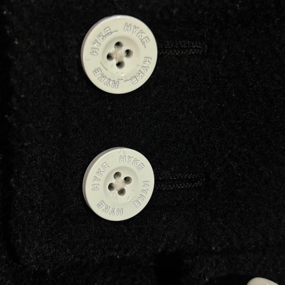 HYKE ハイク ダッフルコート ロング トグル 白 ブラック サイズ2