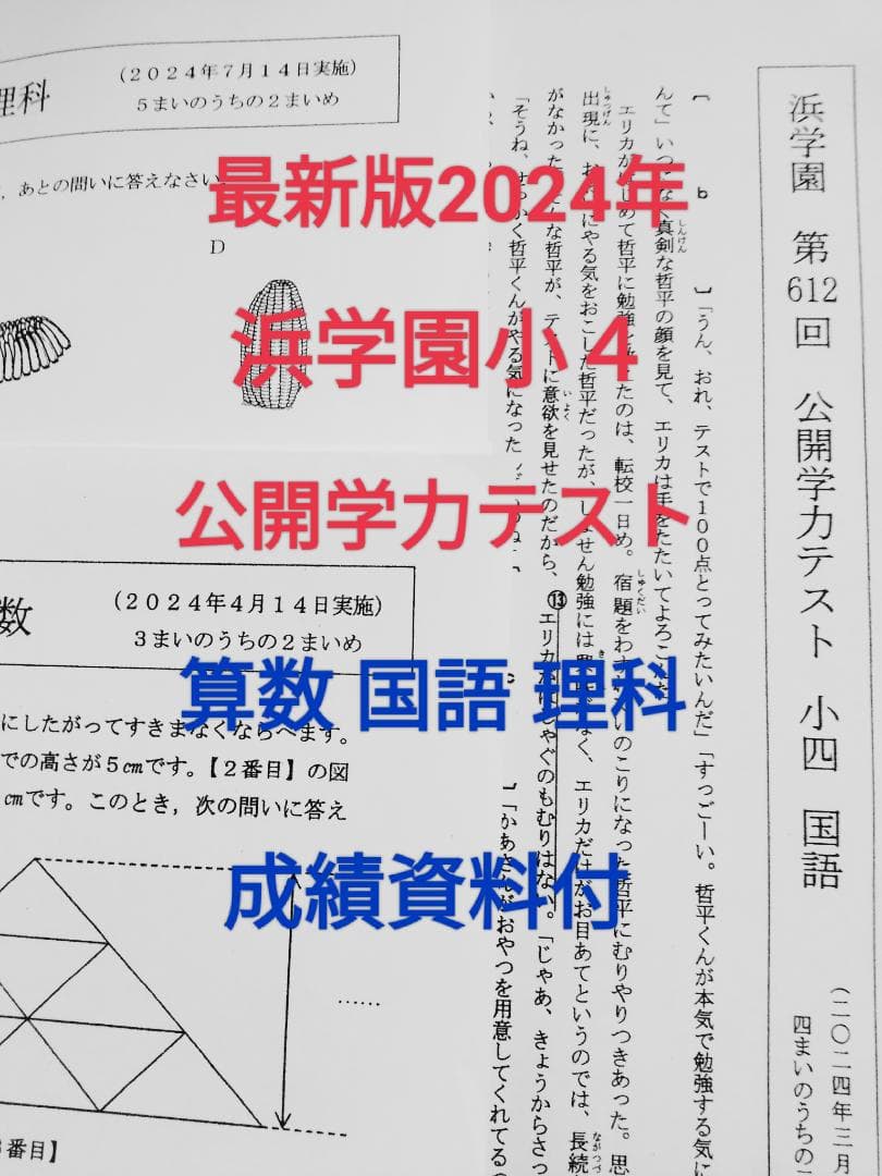 浜学園小4 2024年度 公開学力テスト 3科目 12回分 i - メルカリ