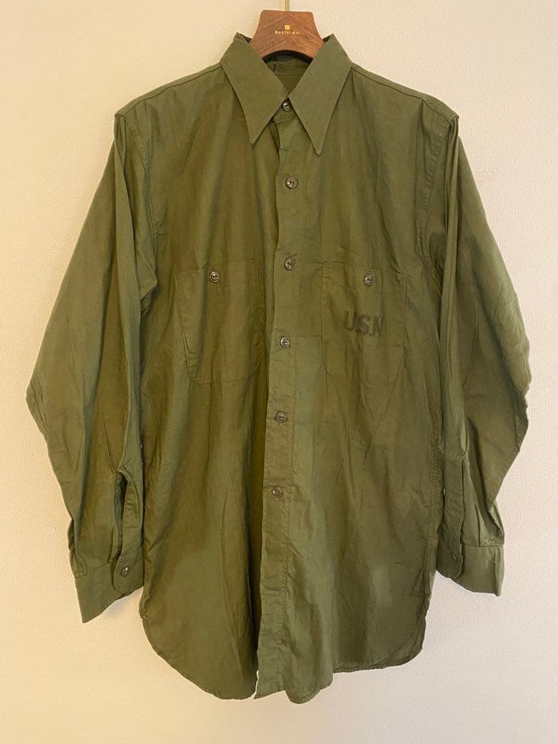 40s USN N-3 コットンポプリン シャツ US NAVY デッドストック - メルカリ