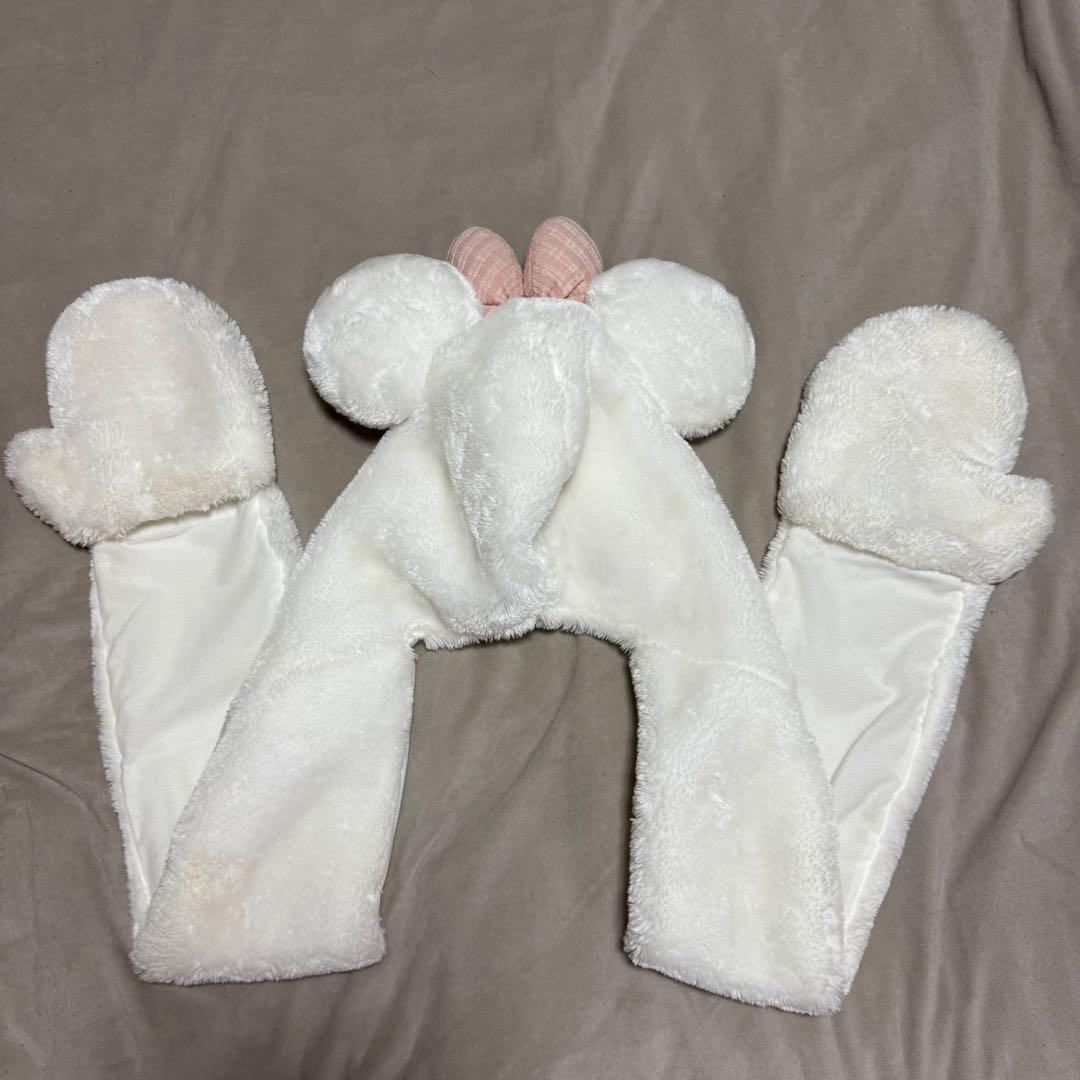 ディズニー ミニー マフラーファンキャップ 白 ホワイト - メルカリ