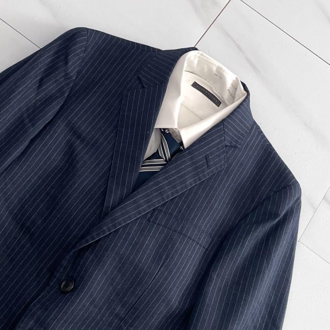 未使用級✨】オリヒカ スーツセットアップ ストレッチ ストライプ 紺