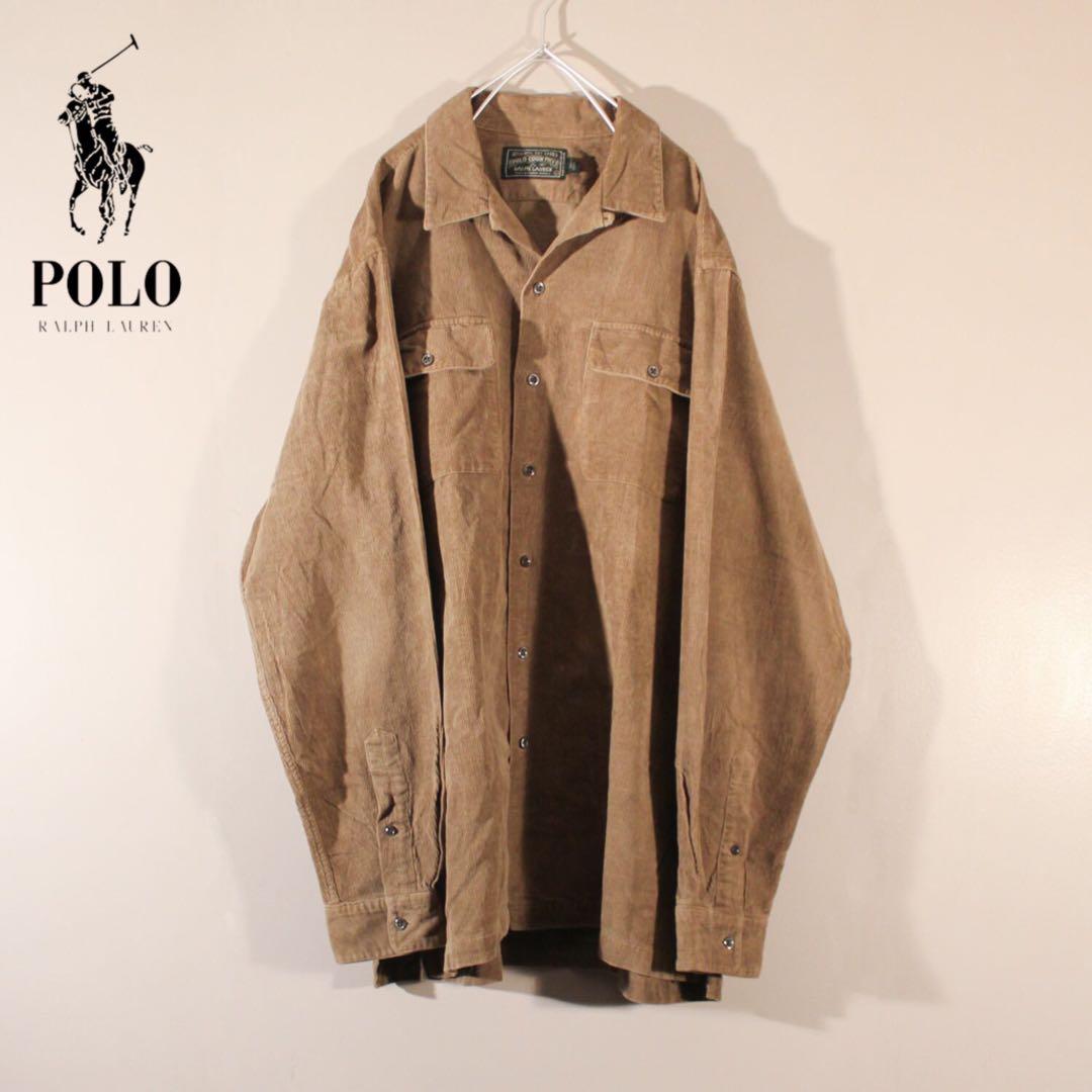 USA古着 ポロカントリーラルフローレン 開襟コーデュロイシャツ長袖 メンズXL 楽天市場】80s □ POLO COUNTRY ラルフローレン 細畝 コーデュロイ