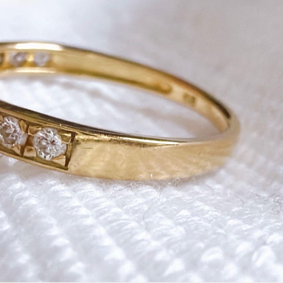 【E7265】 K18 天然ダイヤモンド 0.30ct ハーフエタニティ 13号