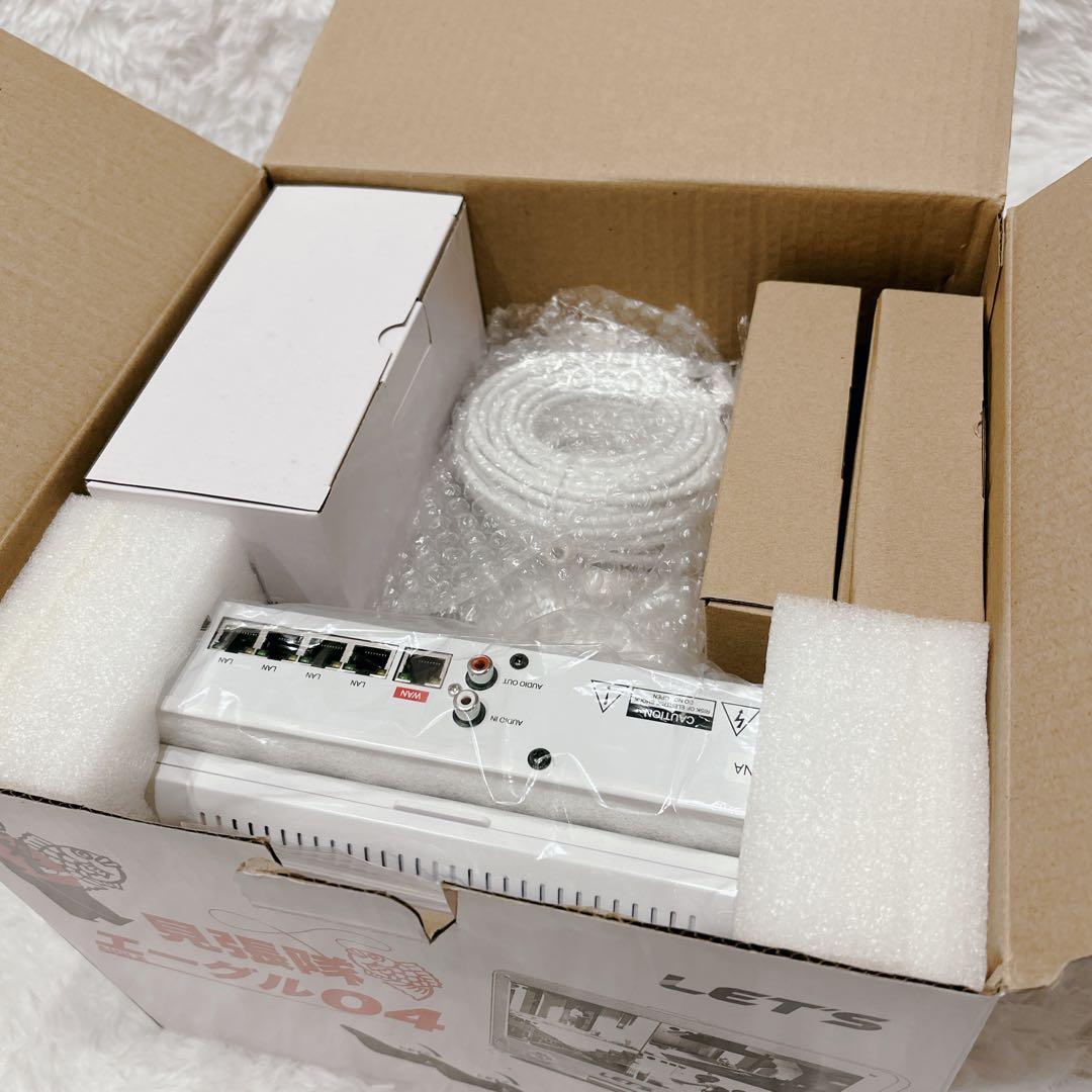 新品未使用 見張隊 エーグル04 防犯カメラ4台HDD内蔵 モニター LET'S