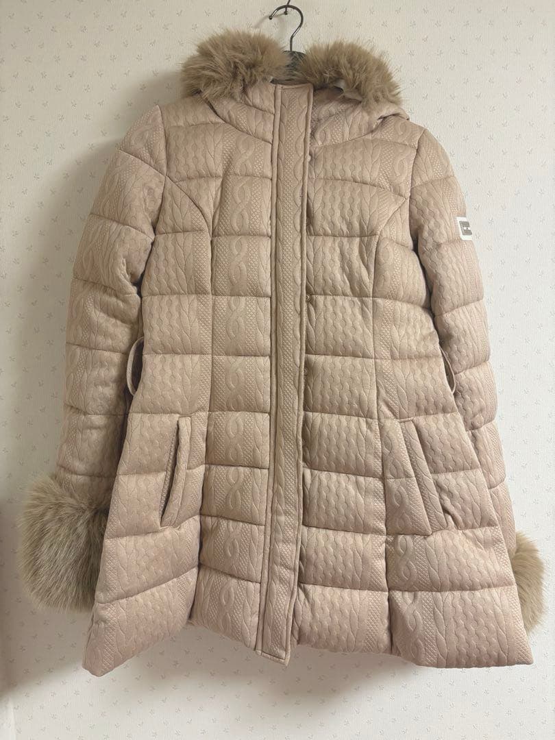 michellMacaron ミシェルマカロン ケーブル柄ベルトダウンコート