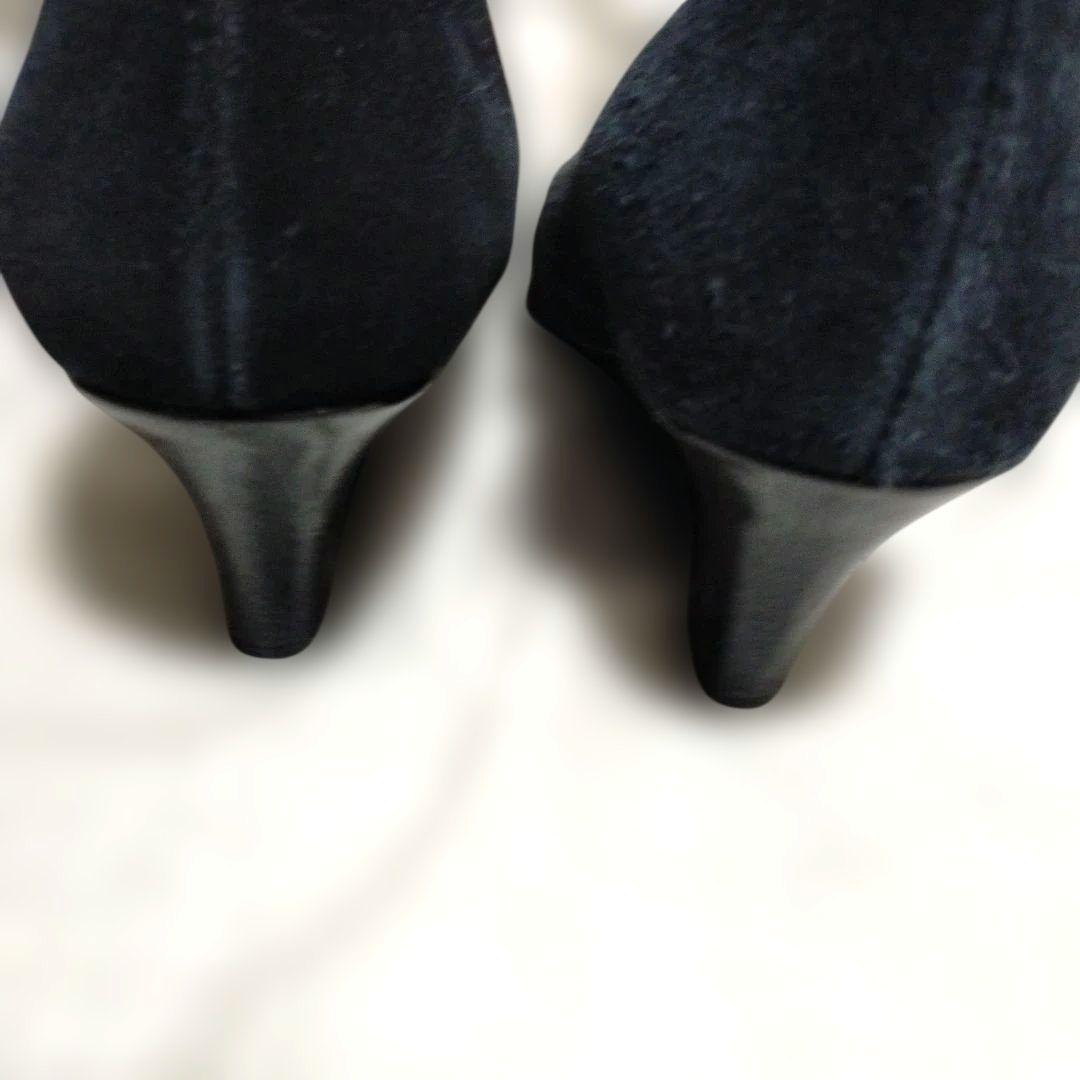 美品】COLE HAAN コールハーン 黒 スエード 23.5 ウェッジソール