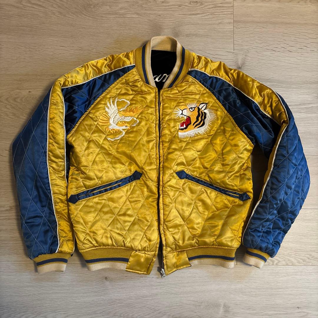 希少 ヴィンテージ スカジャン 別珍 鷲刺繍 リバーシブル 60～70s YBS