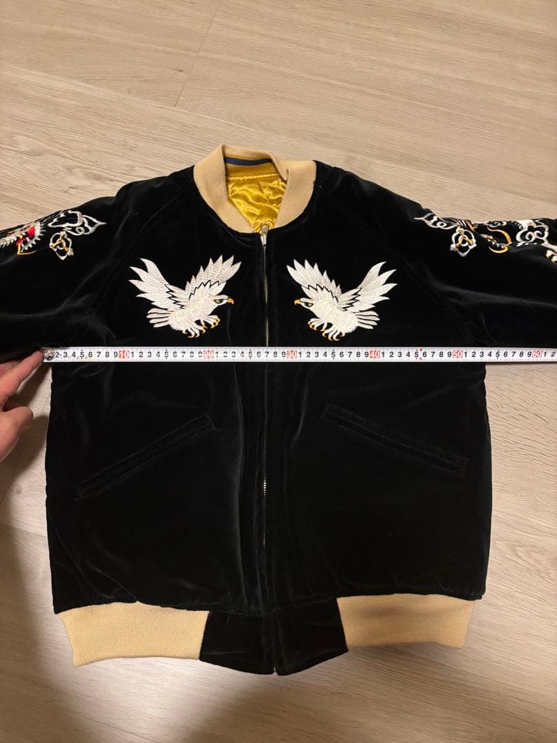 希少 ヴィンテージ スカジャン 別珍 鷲刺繍 リバーシブル 60～70s YBS