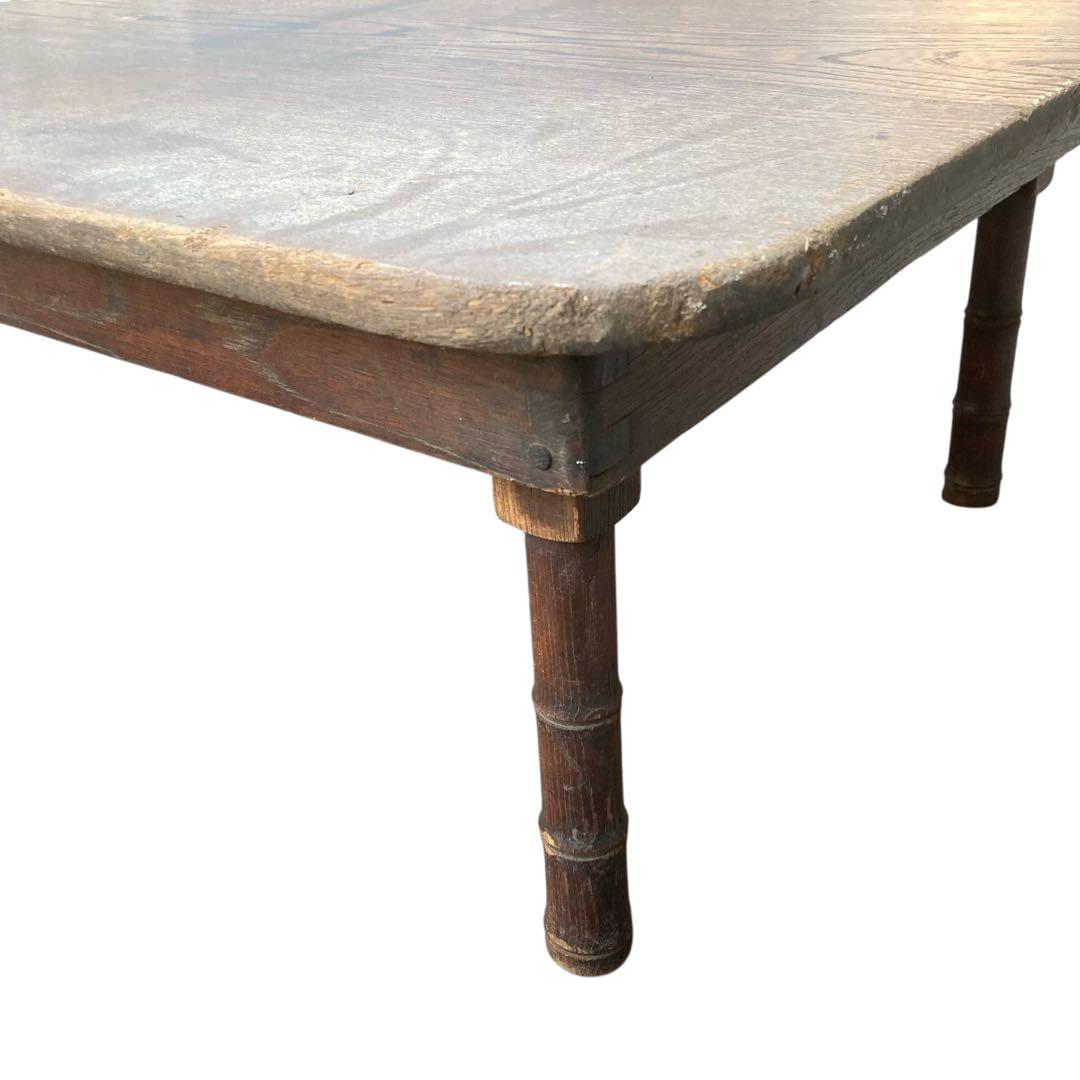 昭和レトロ 折りたたみ 竹脚ローテーブル 古家具 ビンテージ 座卓