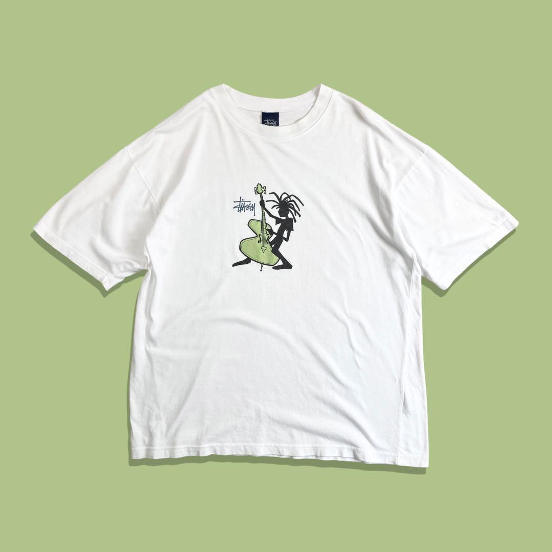 90s stussy オールドステューシー ジャズマンTシャツ シャドーマン