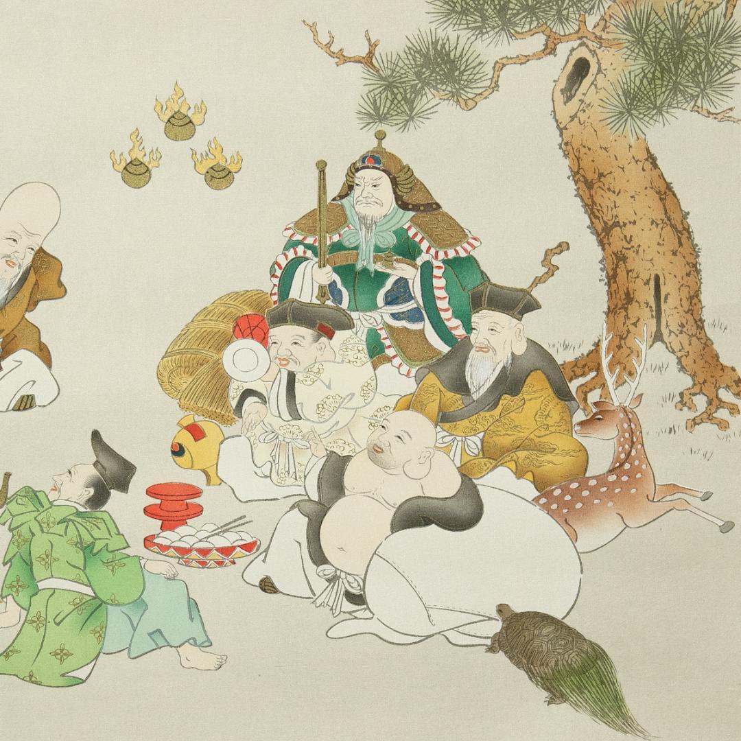 掛軸-744 大和七福神図 信貴山貫主密孝識箱 - メルカリ