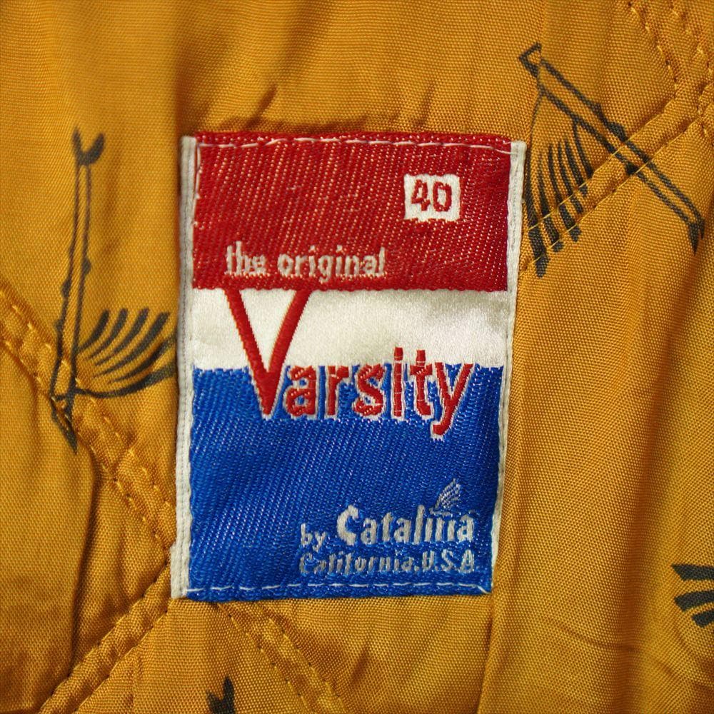 60s70s ビンテージ Catalina 中綿ブルゾン 黒灰 黒白 80s ELPACINA