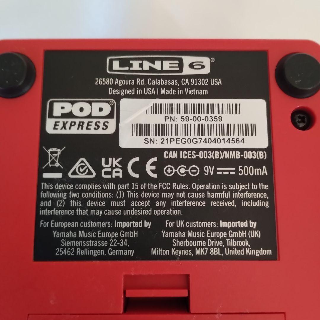 LINE 6 POD Express ギターエフェクター + 社外ACアダプター