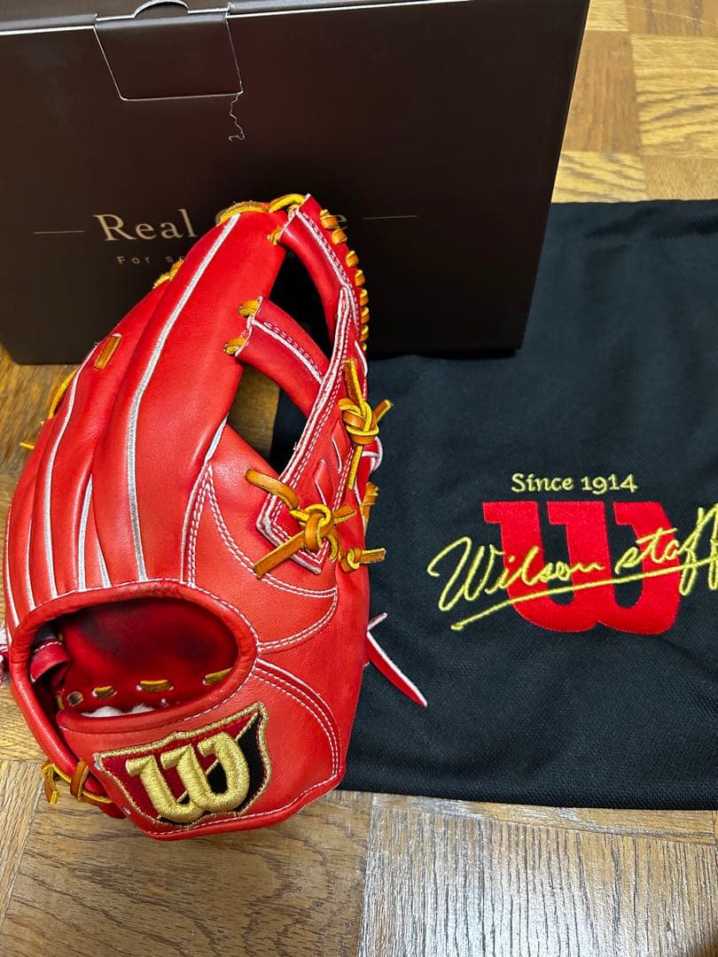 ウィルソン　硬式グローブ 赤 Wilson (ウィルソン) 硬式グローブ 約28cm レッド Wilson Staff DUAL