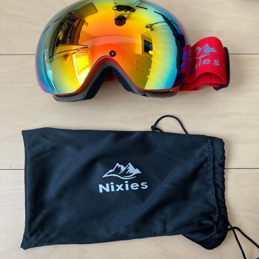 スノボー スキー ミラーレンズ ゴーグル 収納袋付き - メルカリ