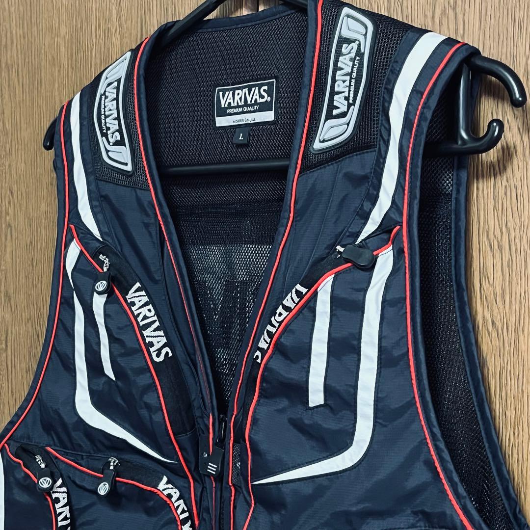 未使用】バリバスVARIVASドライアーマー鮎ベスト／ブラック✖️レッドL