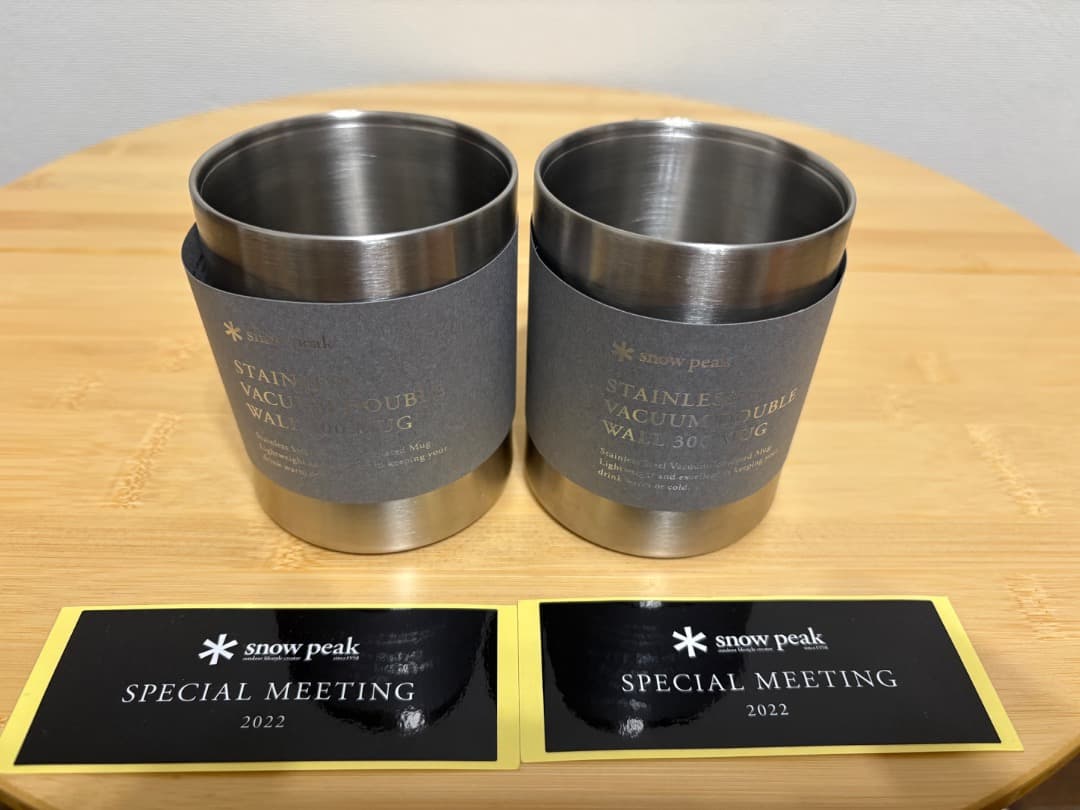 【非売品】スノーピーク ステンレス真空ダブルウォール300マグ　２個セット snow peak（スノーピーク） ステンレス 真空 マグ 300 & 450 セット 名