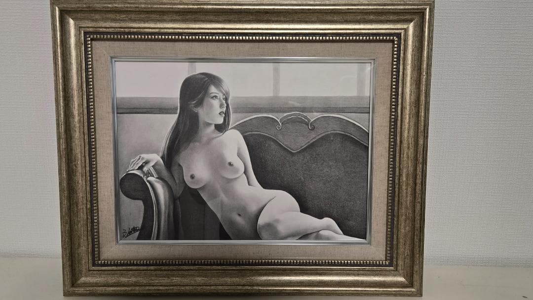 江副拓郎　「Mermaid」　鉛筆画　人物画　細密　美人画　肉筆　F4号　裸婦