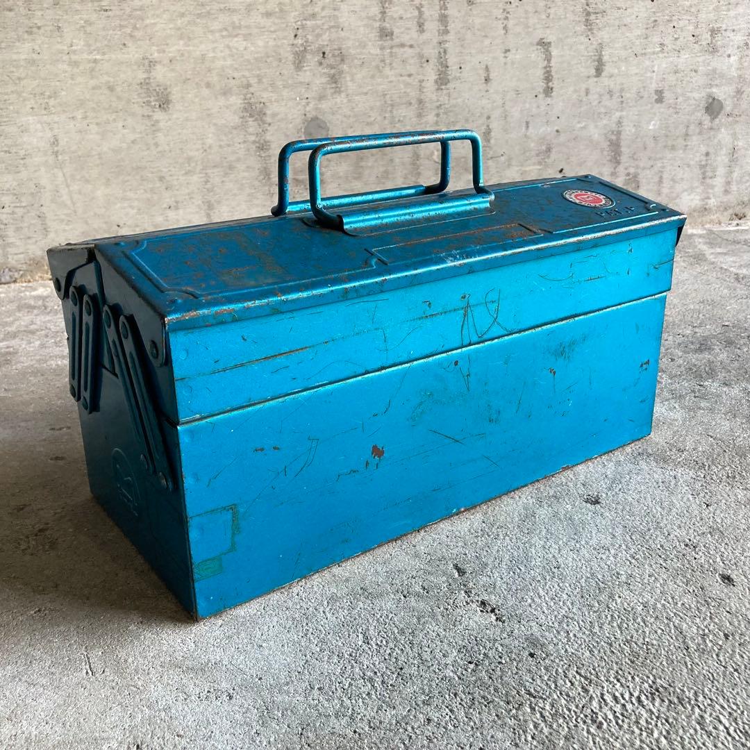 マーベル ツールボックス 工具箱 ケース 小物 収納 2段 金属 青色