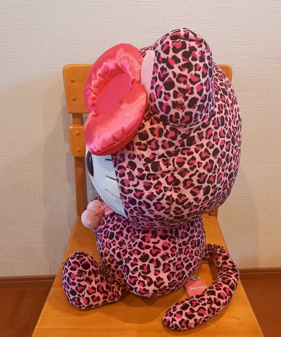 希少 ハローキティ ぬいぐるみ 2008年 ヒョウ柄 ピンク 特大 2L 新品