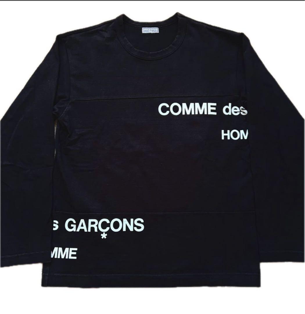 田中オム スプリットロゴ ずらしロゴ 切替カットソー コムデギャルソン