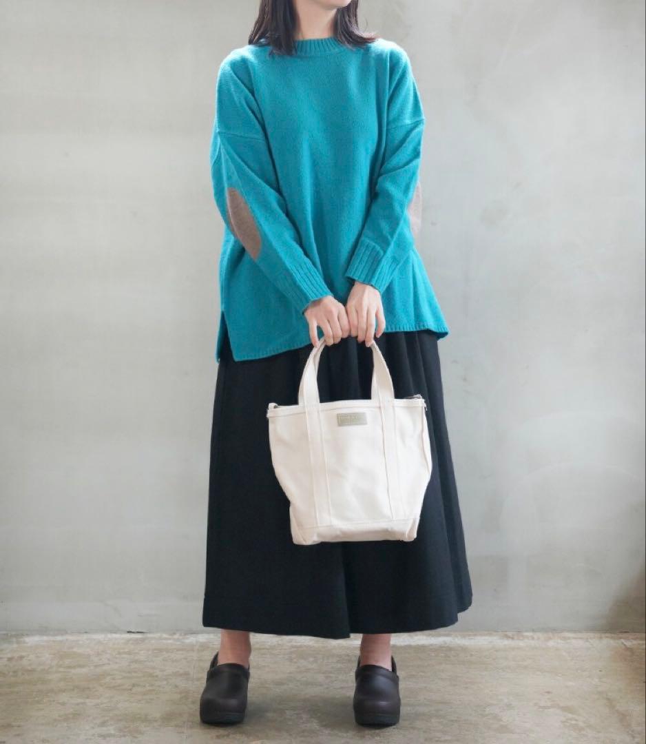 【まちゃ】ナチュラルランドリー　エルボーパッチ　ラフプルオーバー 30%off 2023SS NATURAL LAUNDRY コットンボーダーラフプルオーバー 212