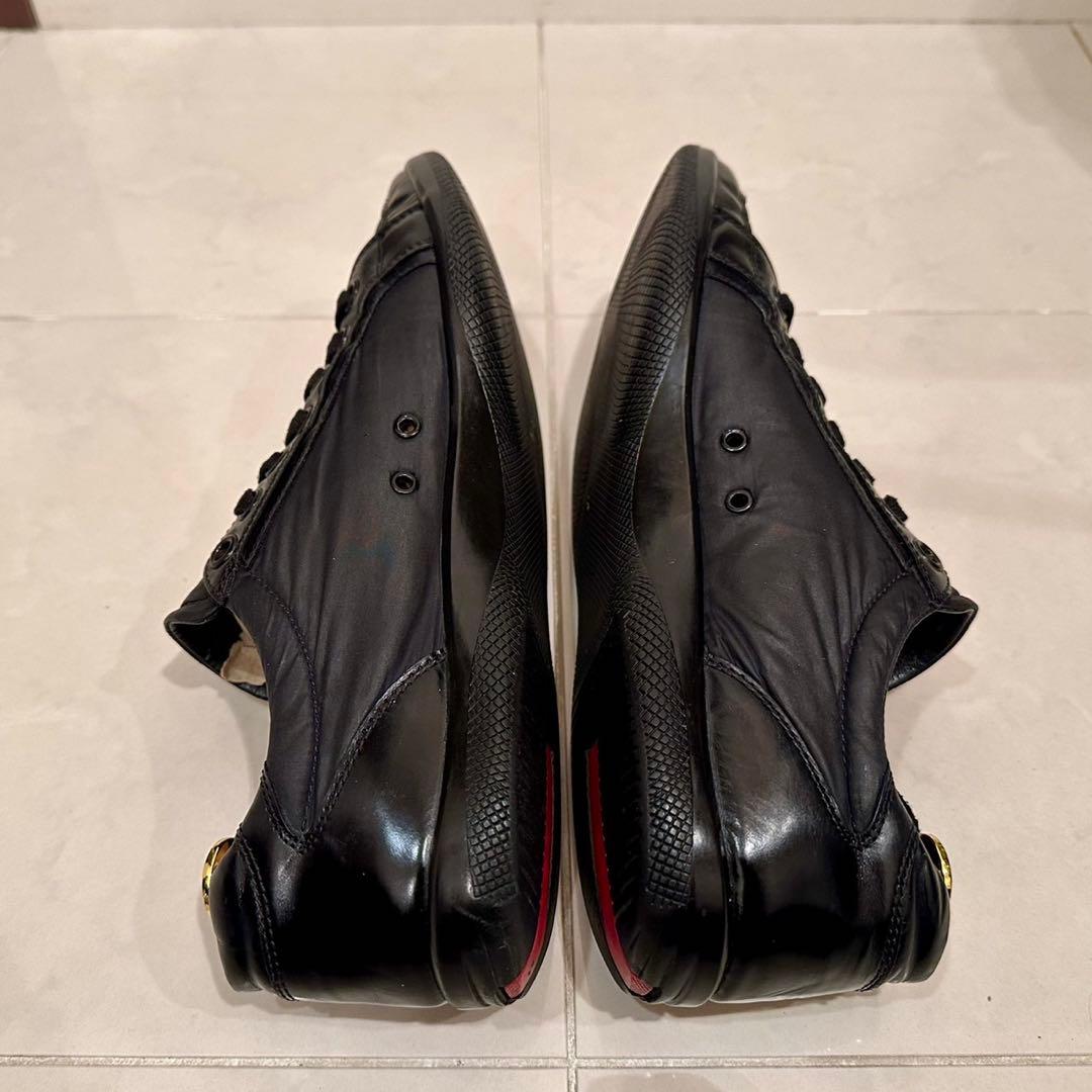 PRADA LINEA ROSSA｜ナイロン×レザースニーカー ブラック UK7 - メルカリ