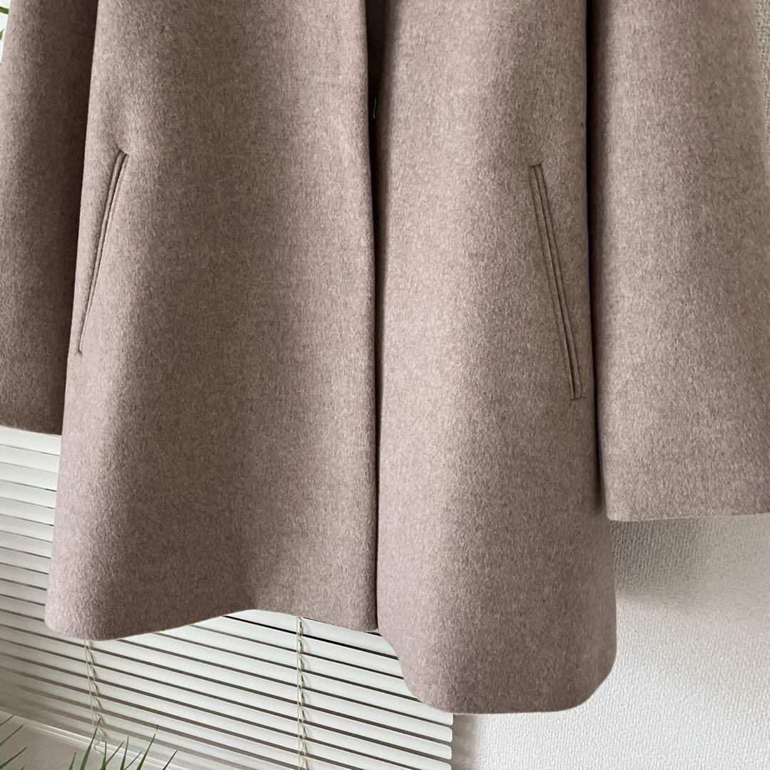 美品】【2024AW】IENAシャルムビーバーAラインコート ノーカラーコート