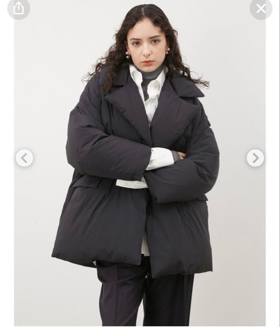 Mila Owenミラオーウェン フレンチダウンハーフ丈パデッドコート 黒