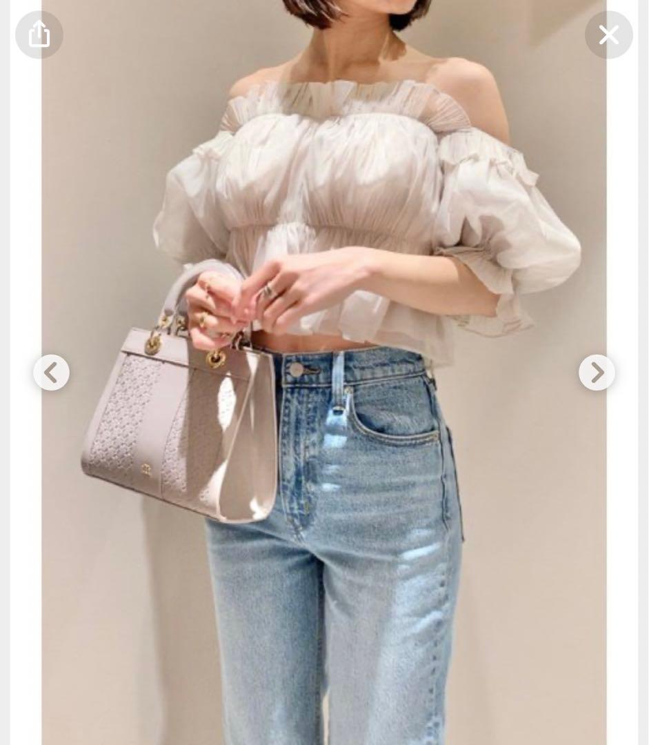 snidel スナイデル ギャザーフリルオフショルブラウス