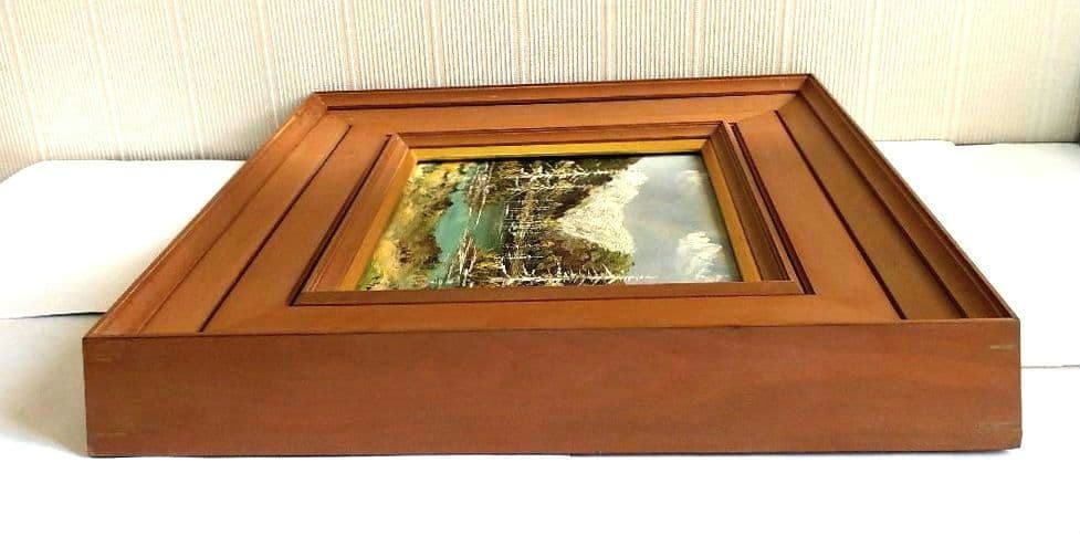 油絵　上高地　大正池　坂井保蔵（？）　油彩画