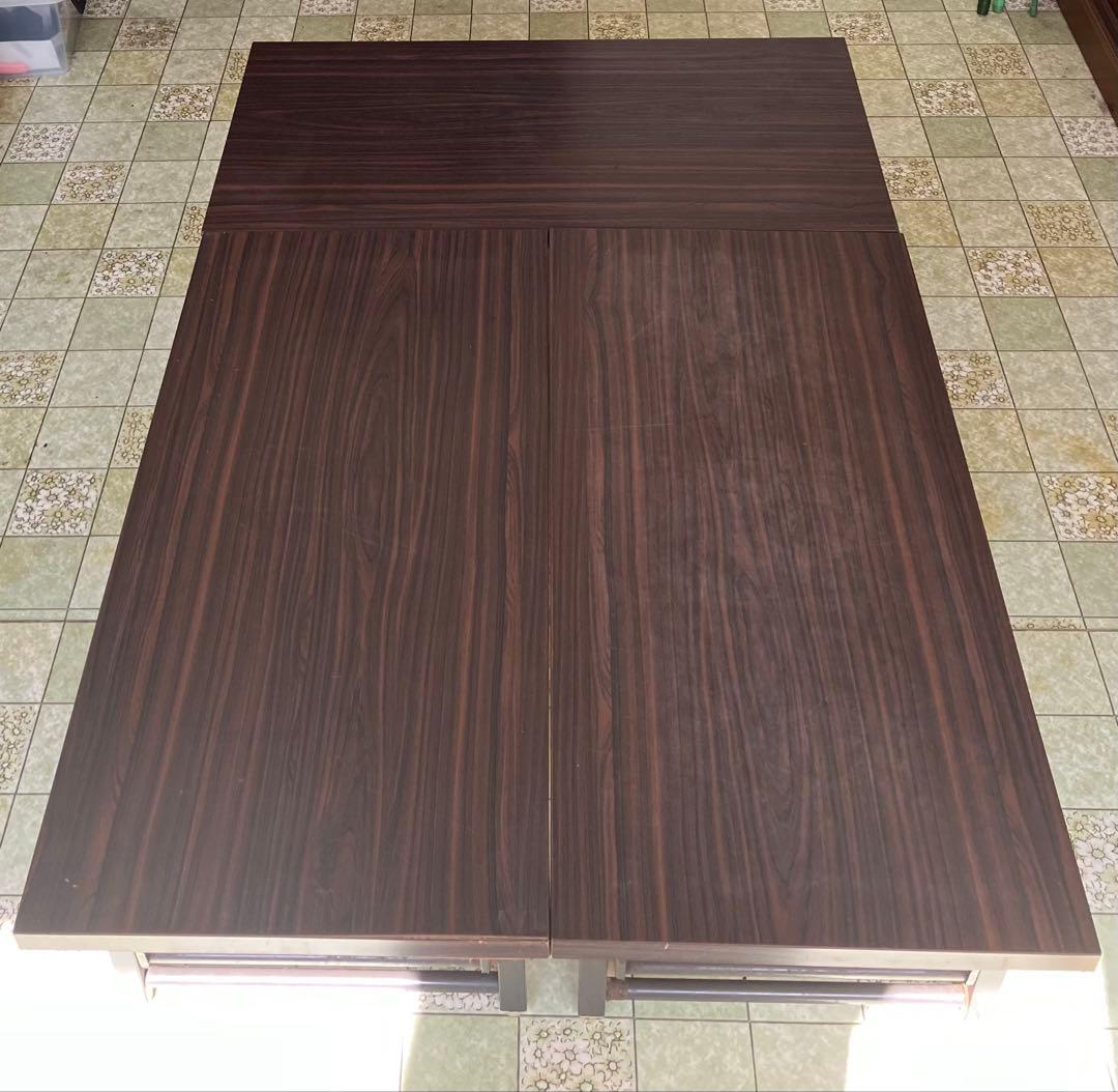 昭和レトロ　コクヨ　折り畳み　会議机　ローテーブル　3枚 KOKUYO（コクヨ） 会議用テーブル 脚折りたたみ式 棚付き KT-30