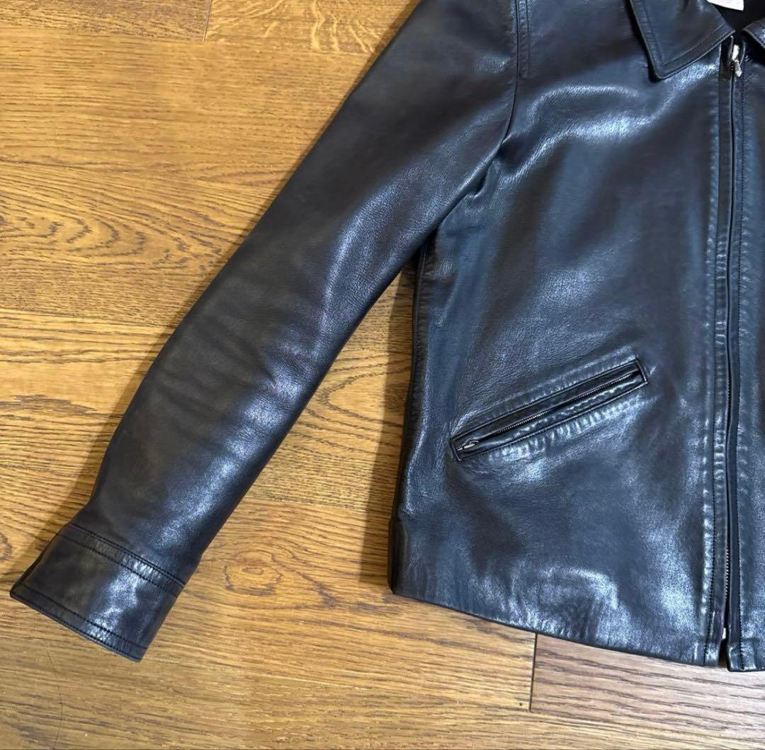 希少】agnes b. レザージャケット size2 短丈 ダークブラウン - メルカリ