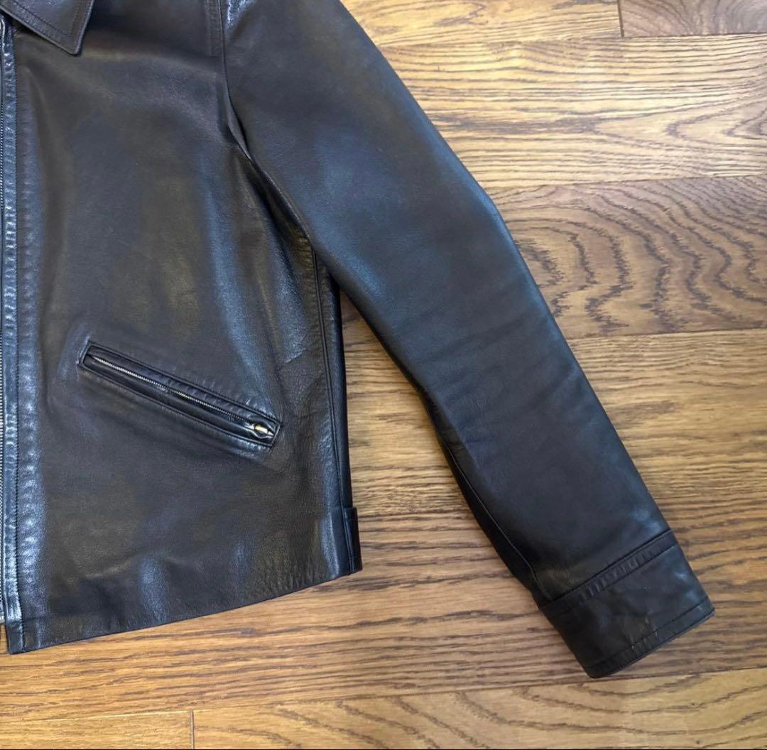 希少】agnes b. レザージャケット size2 短丈 ダークブラウン - メルカリ