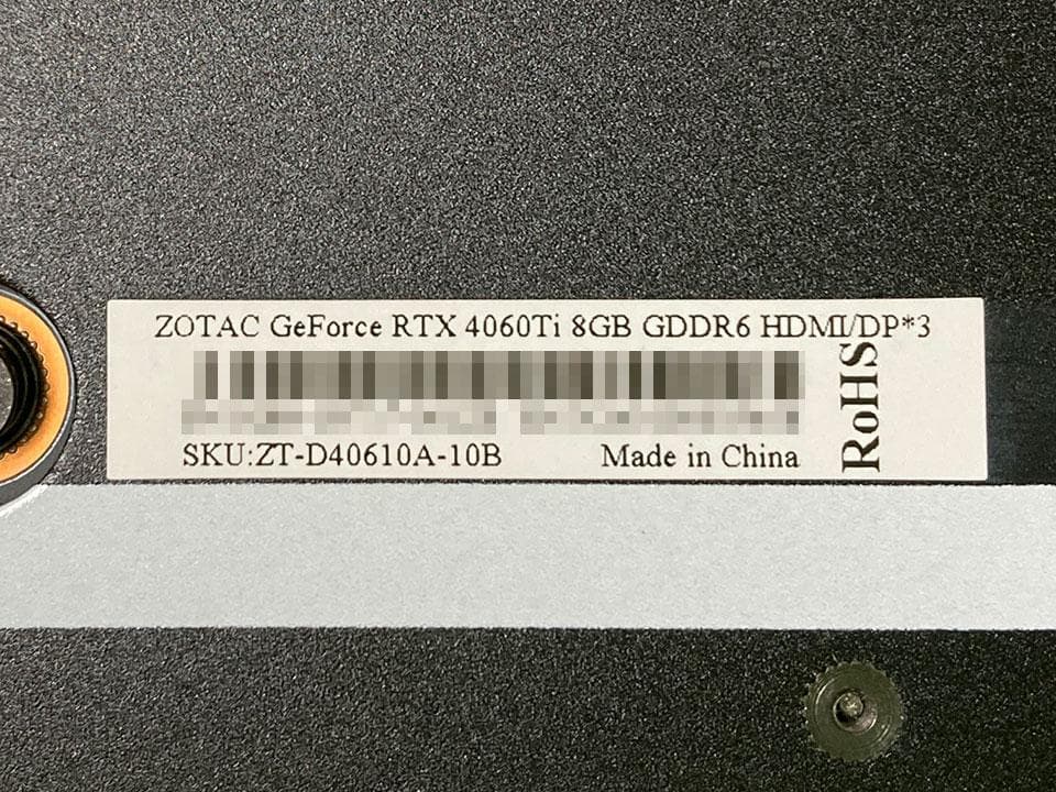 ジャンク故障品 Geforce RTX 4060Ti 8GB ZOTAC - メルカリ