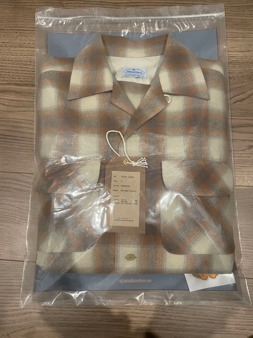 未使用 Subculture ウールシャツ オレンジチェック キムタク - メルカリ