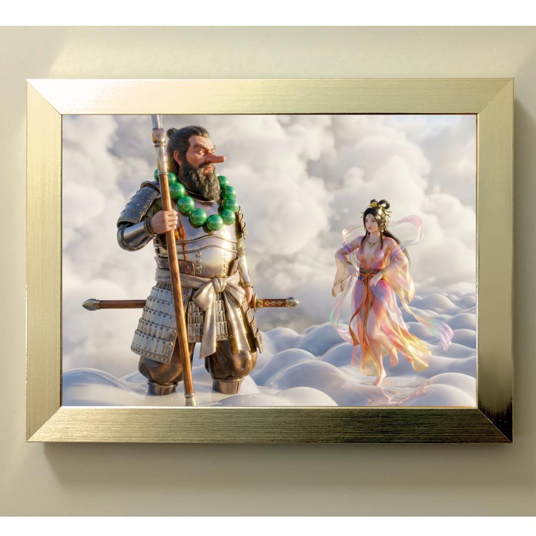 706【猿田彦と天鈿女・導きの光】開運招福・芸事成就の夫婦神【神仏画