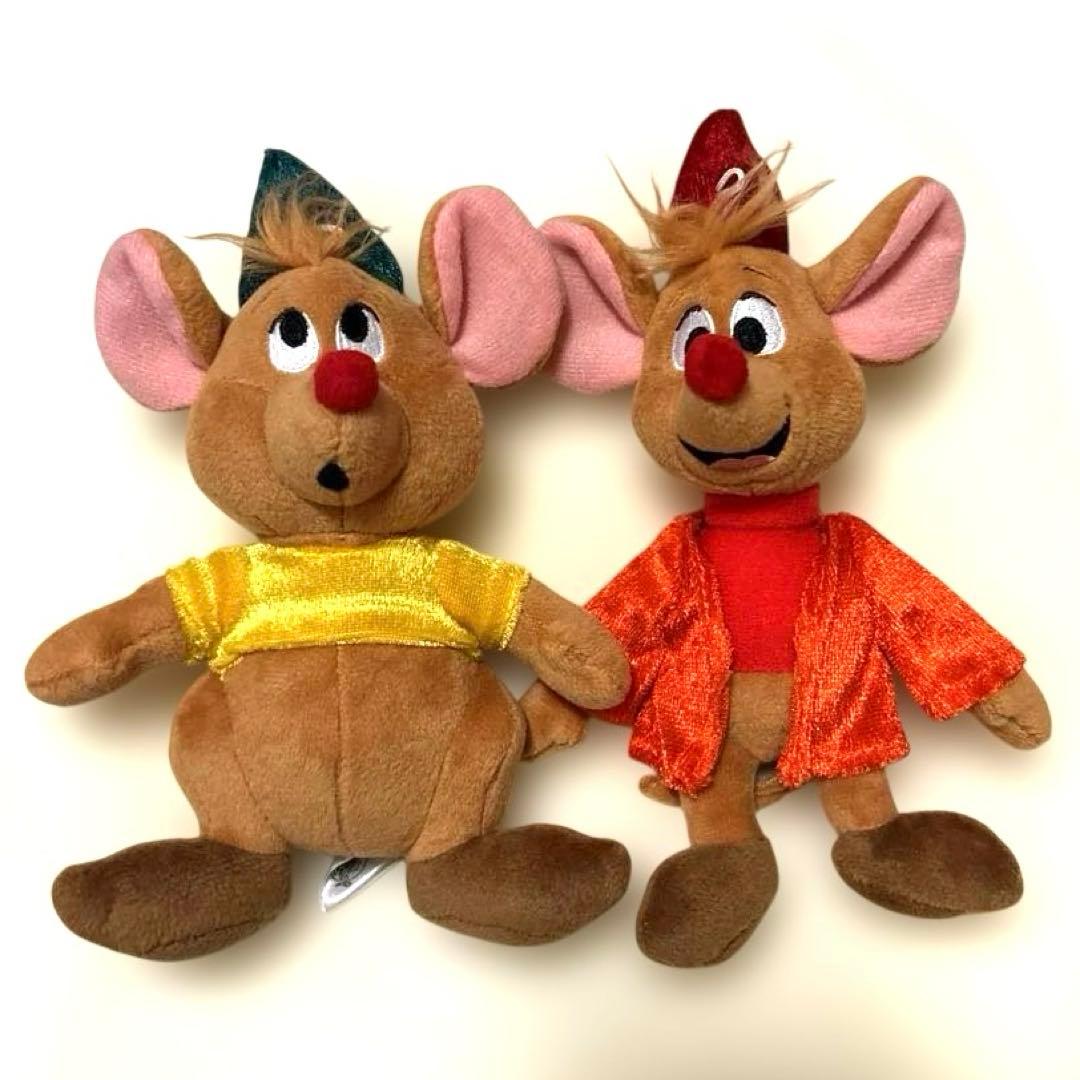 ディズニー シンデレラ ジャック ガス ぬいぐるみバッジ ぬいば キーホルダー ディズニー シンデレラ ジャック & ガス ぬいぐるみキーホルダー・キー