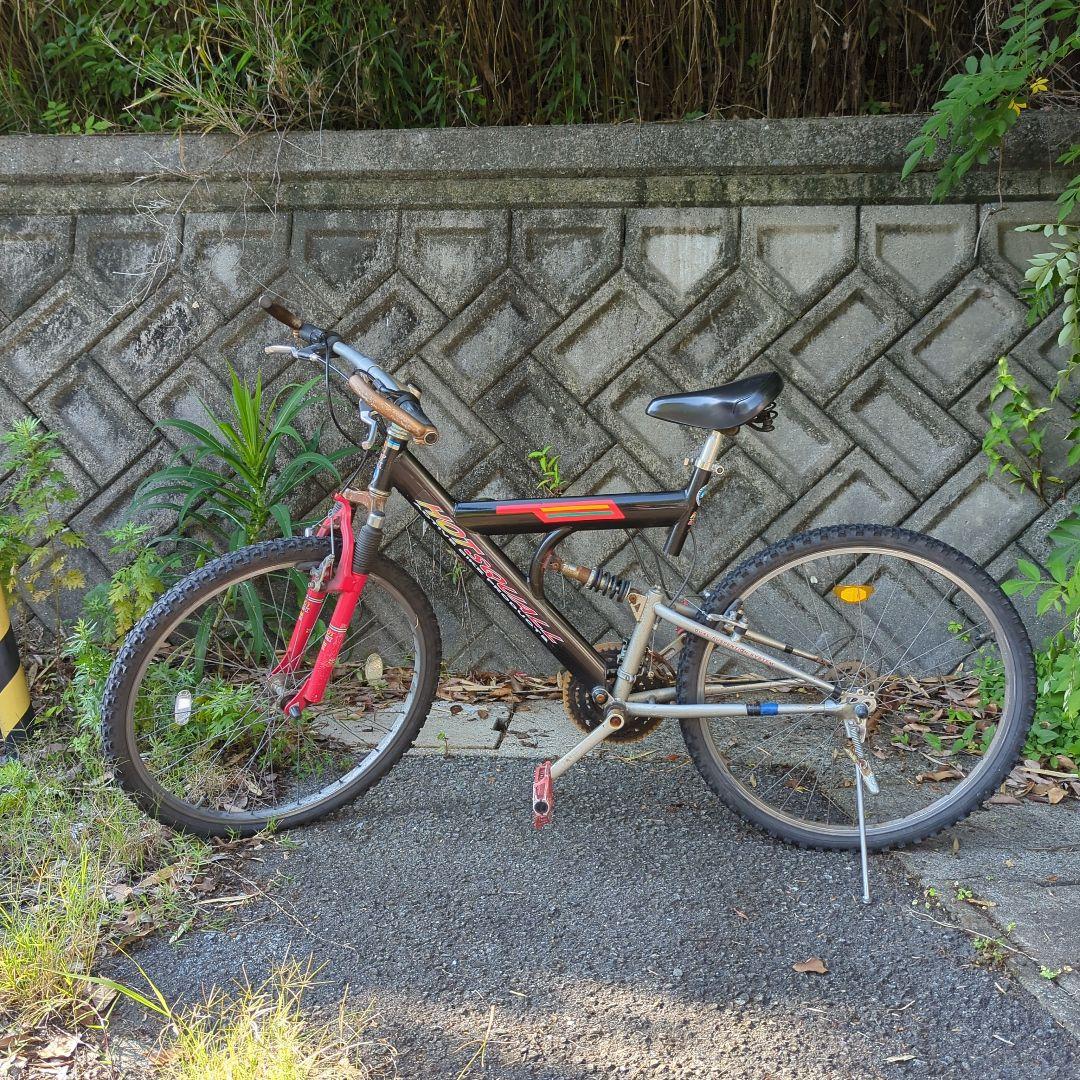 マウンテンバイク　HOTSQUALL 26インチ　ショック付き　鉄フレーム現状車 Amazon | ダブルディスクブレーキサスペンションフォーク付き26インチ